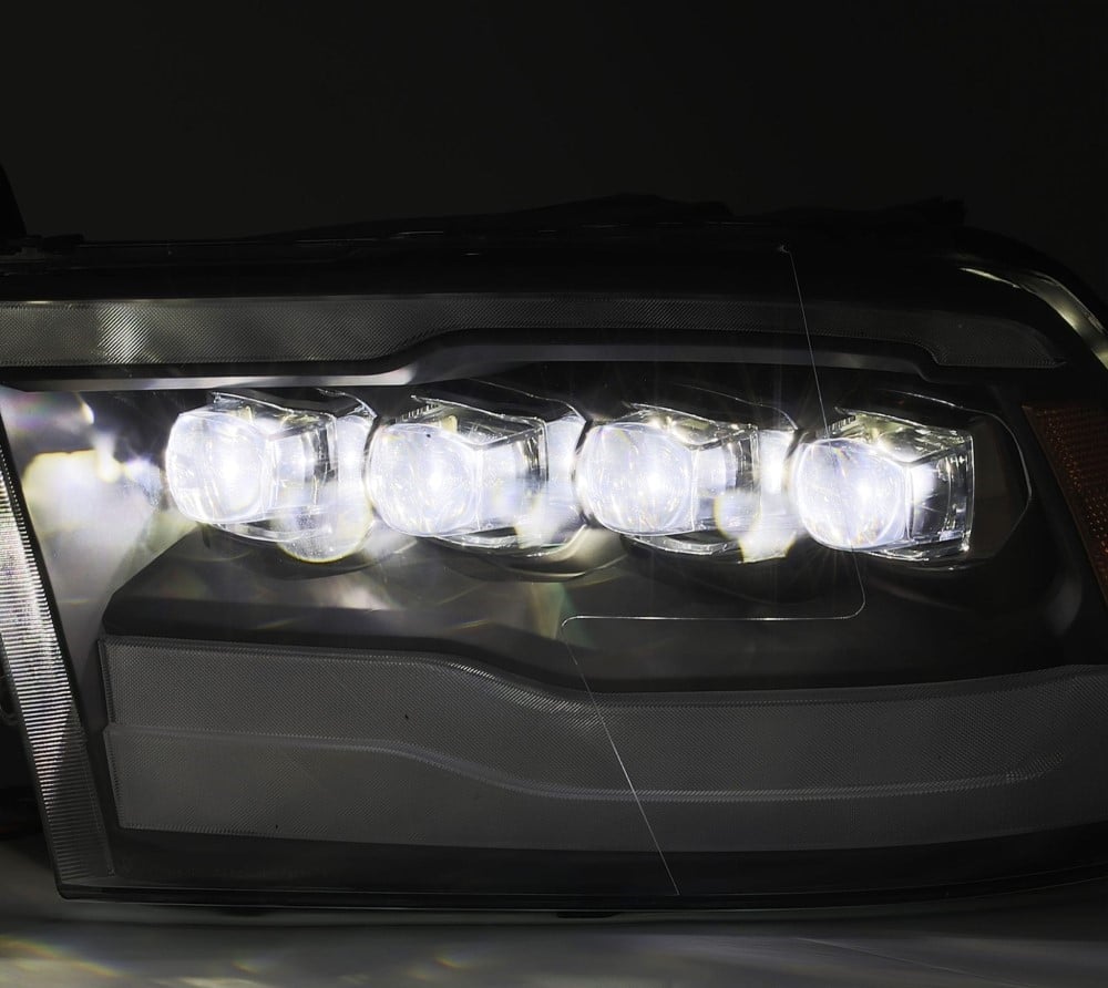 Alpharex NOVA-Series Alpha Black LED Projector Headlights for 10-18 Ram 6.7L Cummins