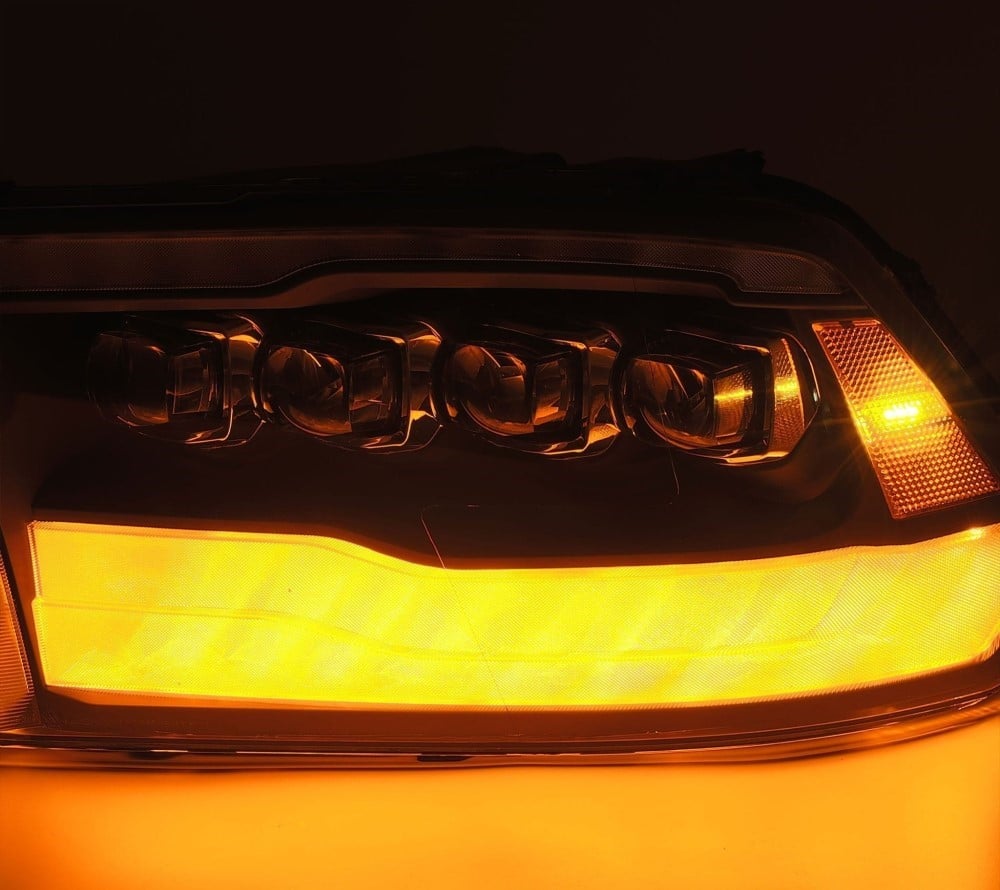Alpharex NOVA-Series Alpha Black LED Projector Headlights for 10-18 Ram 6.7L Cummins