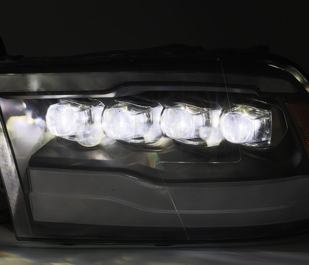 Alpharex NOVA-Series Gloss Black LED Projector Headlights for 10-18 Ram 6.7L Cummins