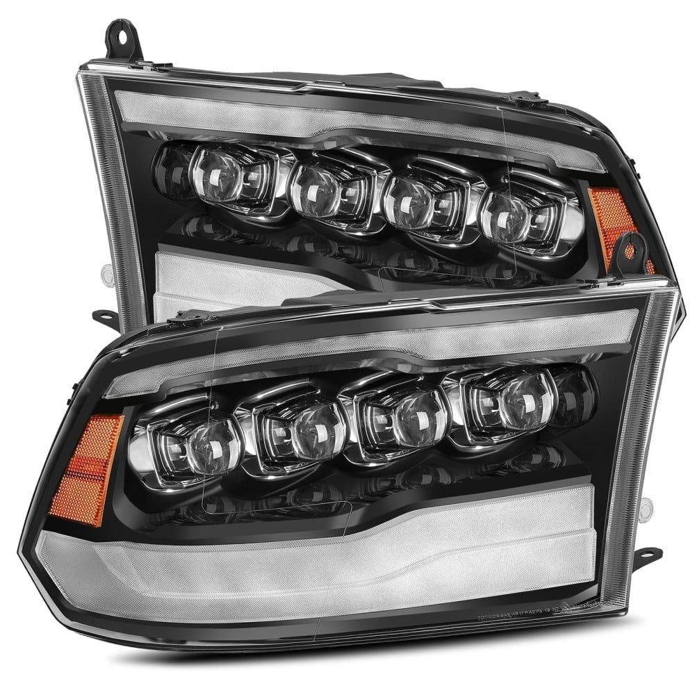 Alpharex NOVA-Series Gloss Black LED Projector Headlights for 10-18 Ram 6.7L Cummins