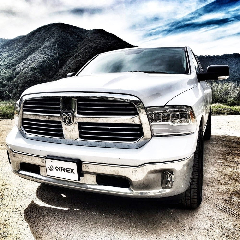 Alpharex NOVA-Series Chrome LED Projector Headlights for 10-18 Ram 6.7L Cummins