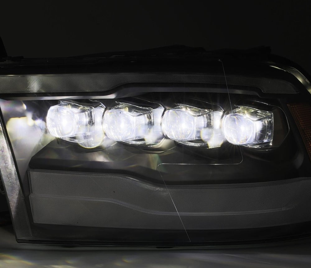 Alpharex NOVA-Series Chrome LED Projector Headlights for 10-18 Ram 6.7L Cummins