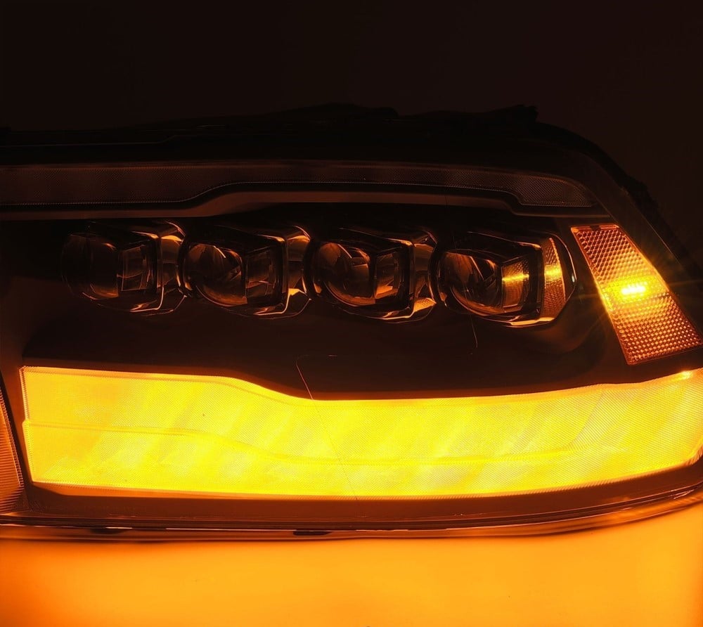 Alpharex NOVA-Series Chrome LED Projector Headlights for 10-18 Ram 6.7L Cummins