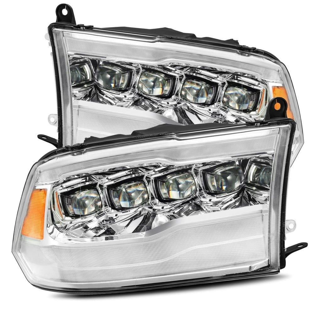 Alpharex NOVA-Series Chrome LED Projector Headlights for 10-18 Ram 6.7L Cummins