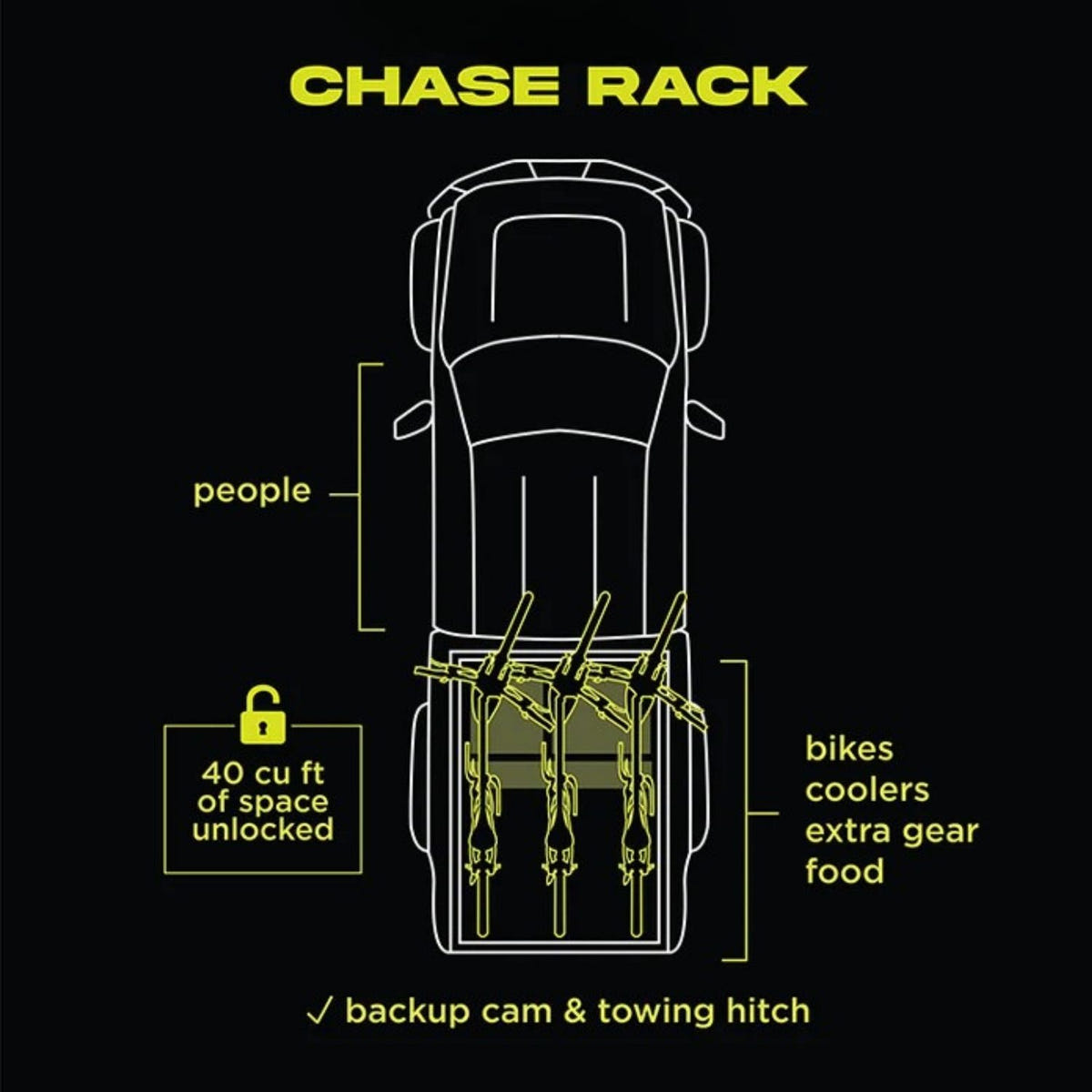 Big Days Chase Rack System hybrid bike and motorcycle carrier for pickup trucks