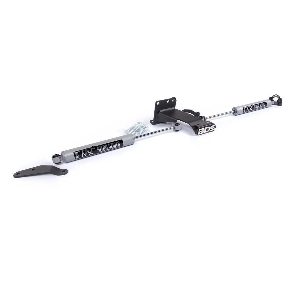 BDS Suspension Dual Steering Stabilizer Kit w and NX2 Shocks for 14-18 Ram 2500 for 13-18 3500 4WD