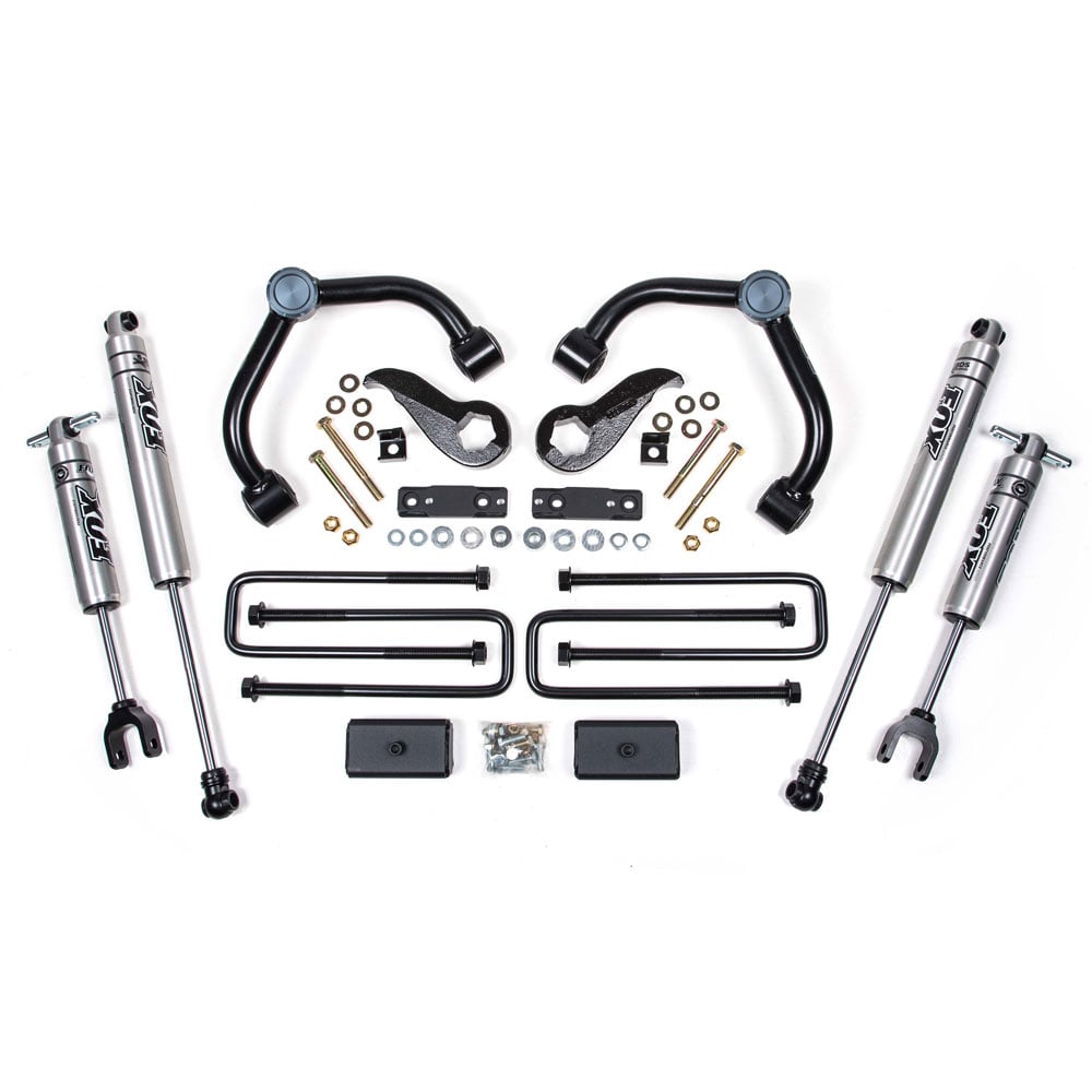 BDS Suspension 3" Upper Control Arm Lift Kit w and Fox 2.0 Shocks for 20-25 GM 2500HD and 3500