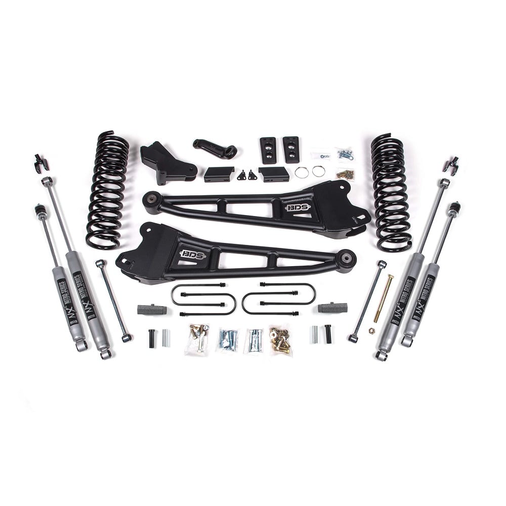 BDS Suspension 4" Radius Arm Lift Kit with FOX 2.0 Shocks for 13-18 Ram 6.7L Cummins 3500 w and o Rear Air