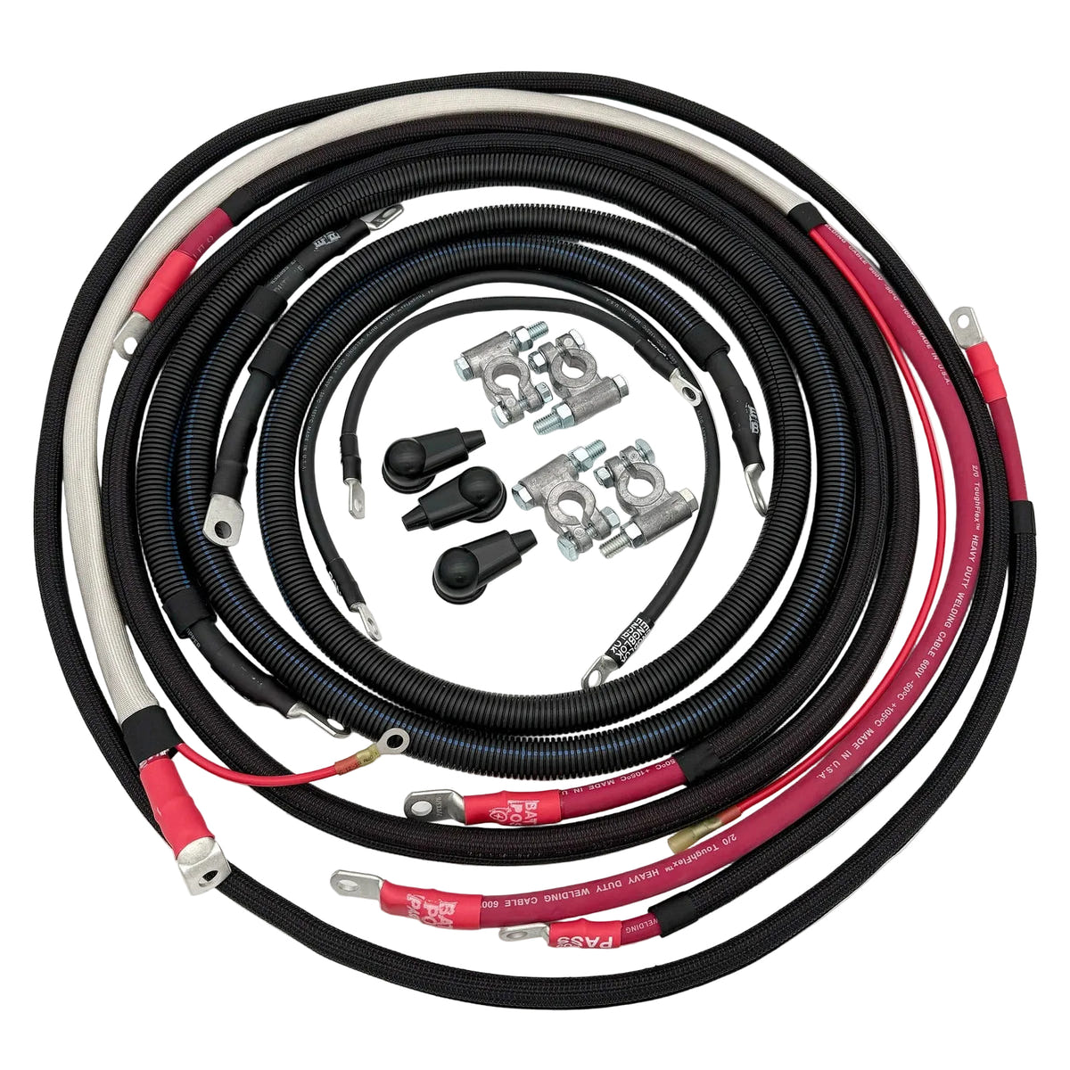 Big 7 Kits Battery Cable Kit for 90-21 Ford F250 and F350 6.0L and 6.4L and 6.7L and 7.3L PowerStroke