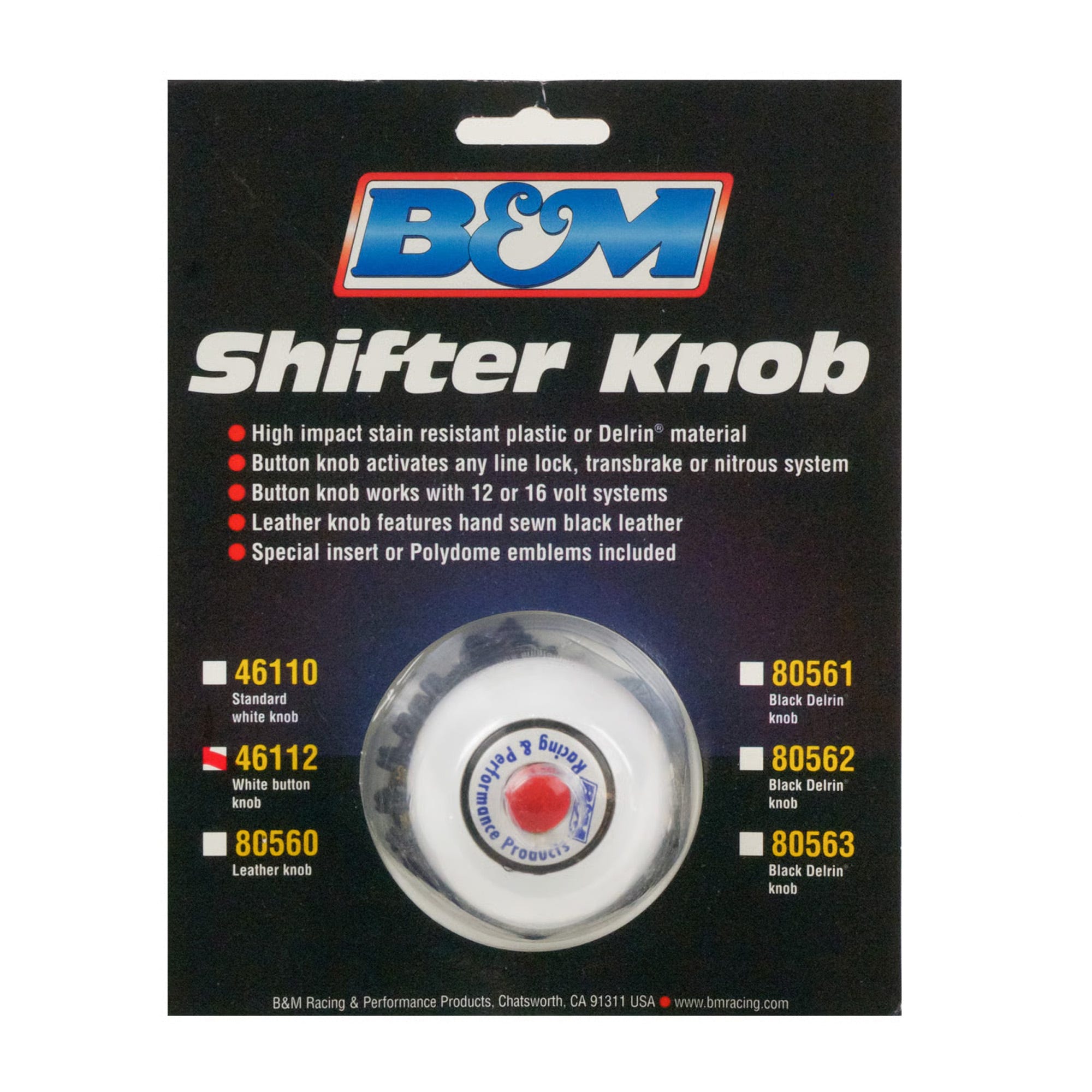 B&amp;M Shift Knob With for 12-Volt Momentary Switch