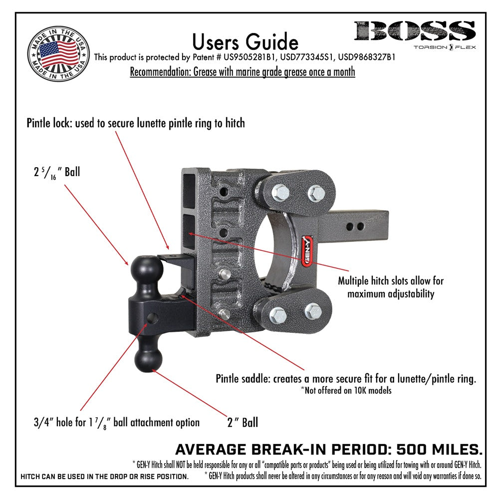 Gen-Y Hitch Mega-Duty 32K Drop Hitch 3" Shank With Dual-Ball - 6" Offset Drop