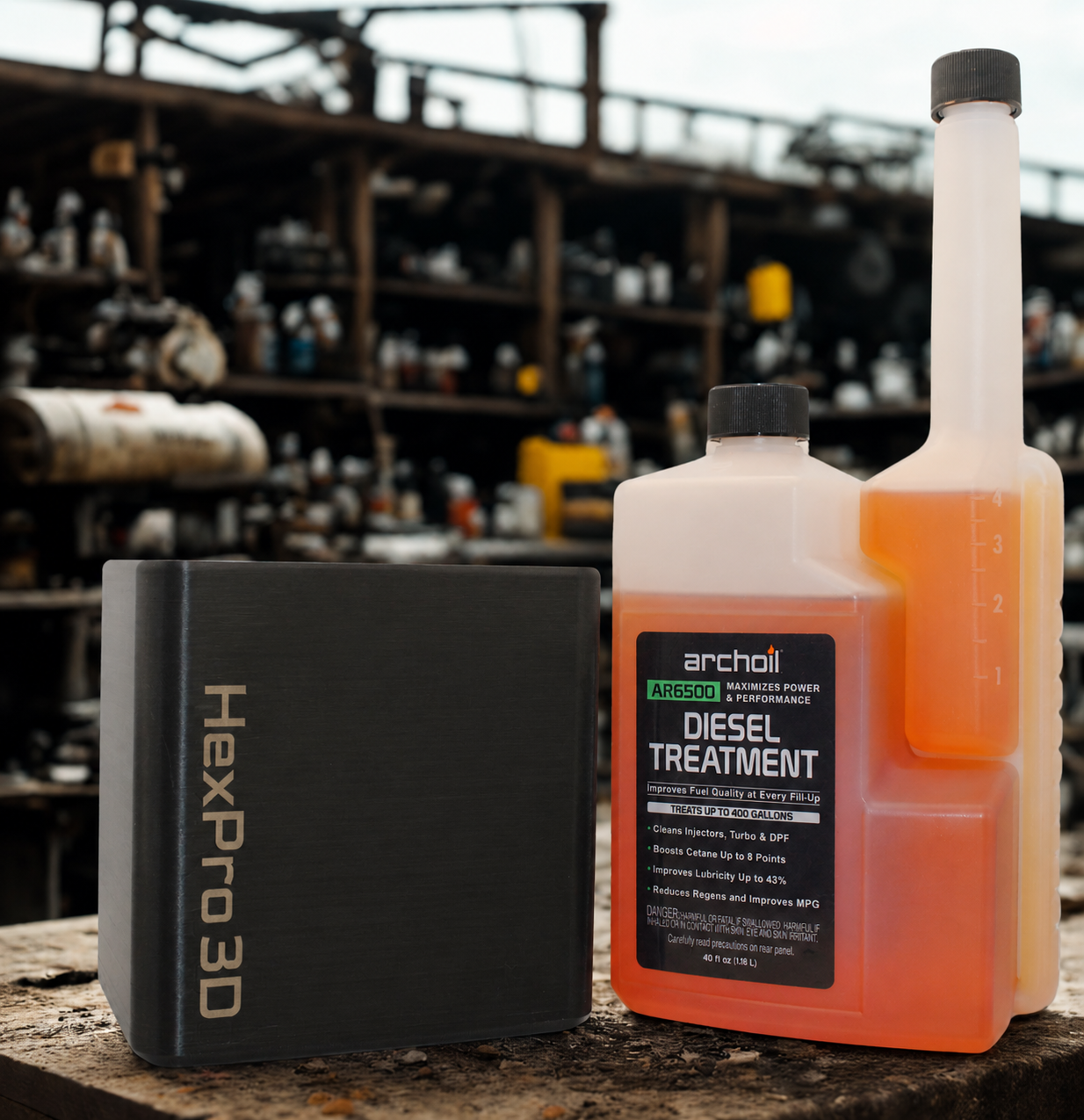 HexPro3D DieselDock™ for Archoil AR6500 40oz | Non-Magnetic Diesel Additive Bottle Holder for Aluminum Truck Beds &amp; Toolboxes