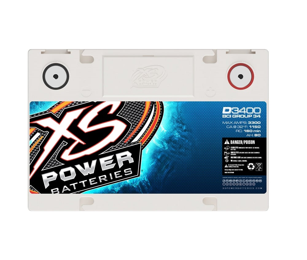 XS Power D3400 AGM Battery for 01-07 GM 6.6L Duramax 2500 and 3500