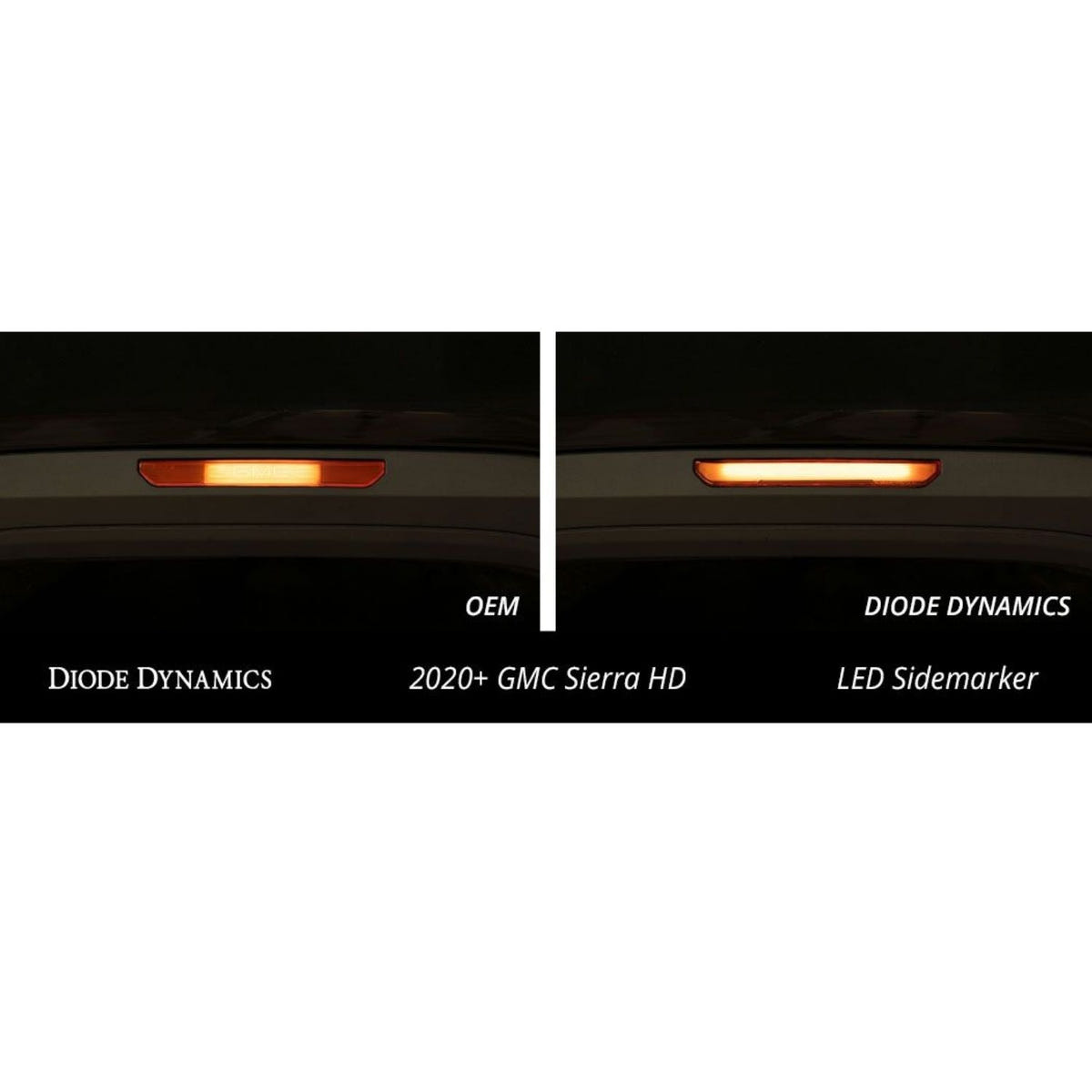 Sequential amber turn signal LED sidemarkers for GMC Sierra 2500 HD