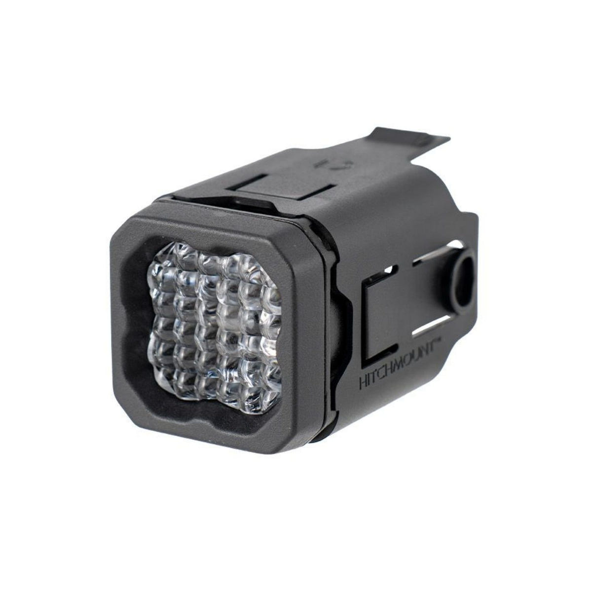 Diode Dynamics HitchMount LED Pod providing bright white reverse lighting at night