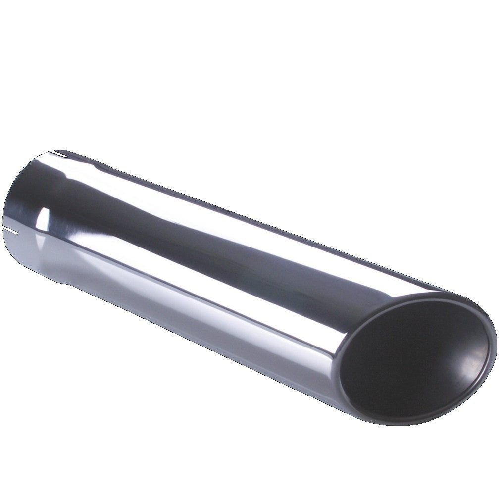 Diamond Eye Angle Cut Rolled Edge Bolt On Stainless Steel Exhaust Tip