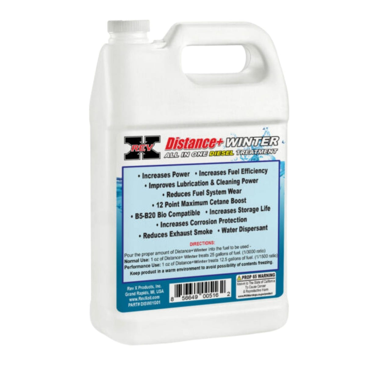 REV X Distance+ Winter Diesel Fuel Treatment for trucks, fleets, and diesel equipment