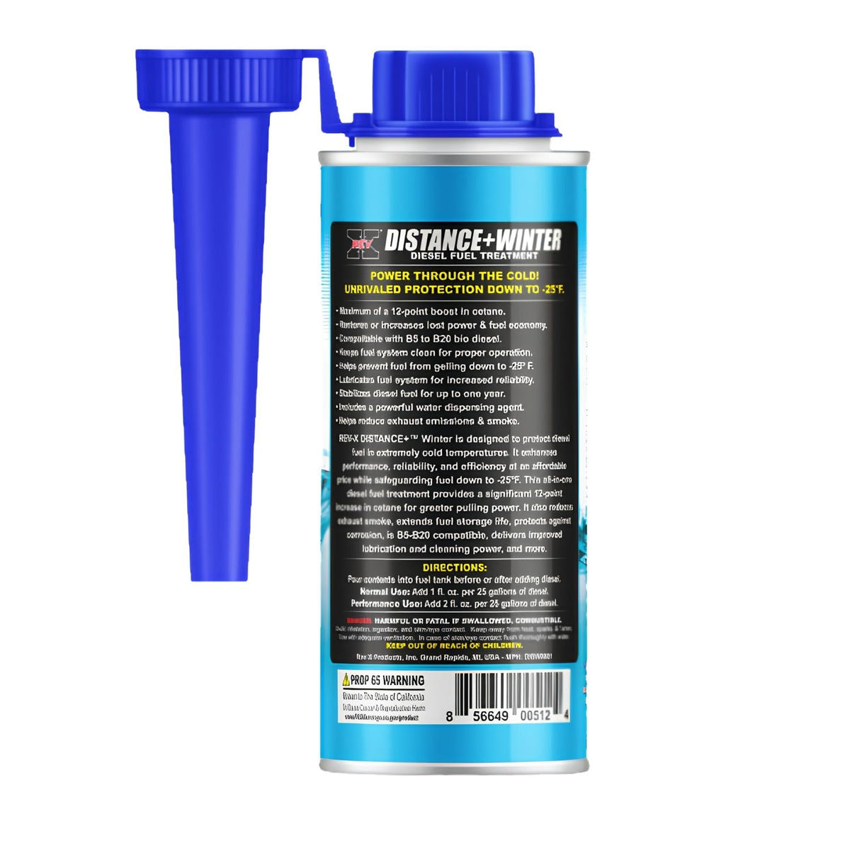 REV X Distance+ Winter Diesel Fuel Additive for preventing fuel gelling down to -25°F