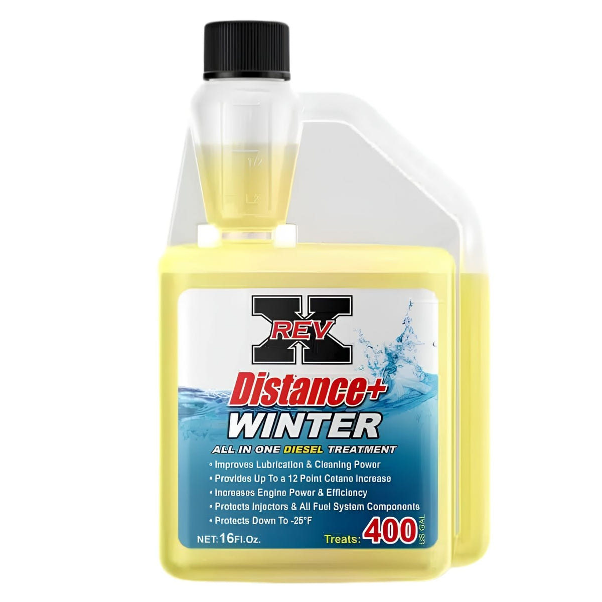 REV X Distance+ Winter cold weather diesel treatment with cetane boost and fuel lubrication