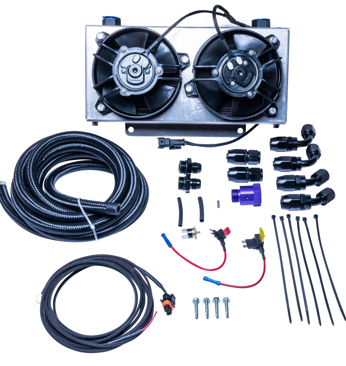 Universal Transmission Radiator ATS Transmission Cooler 19 Row Dual Fans - Universal Diesel