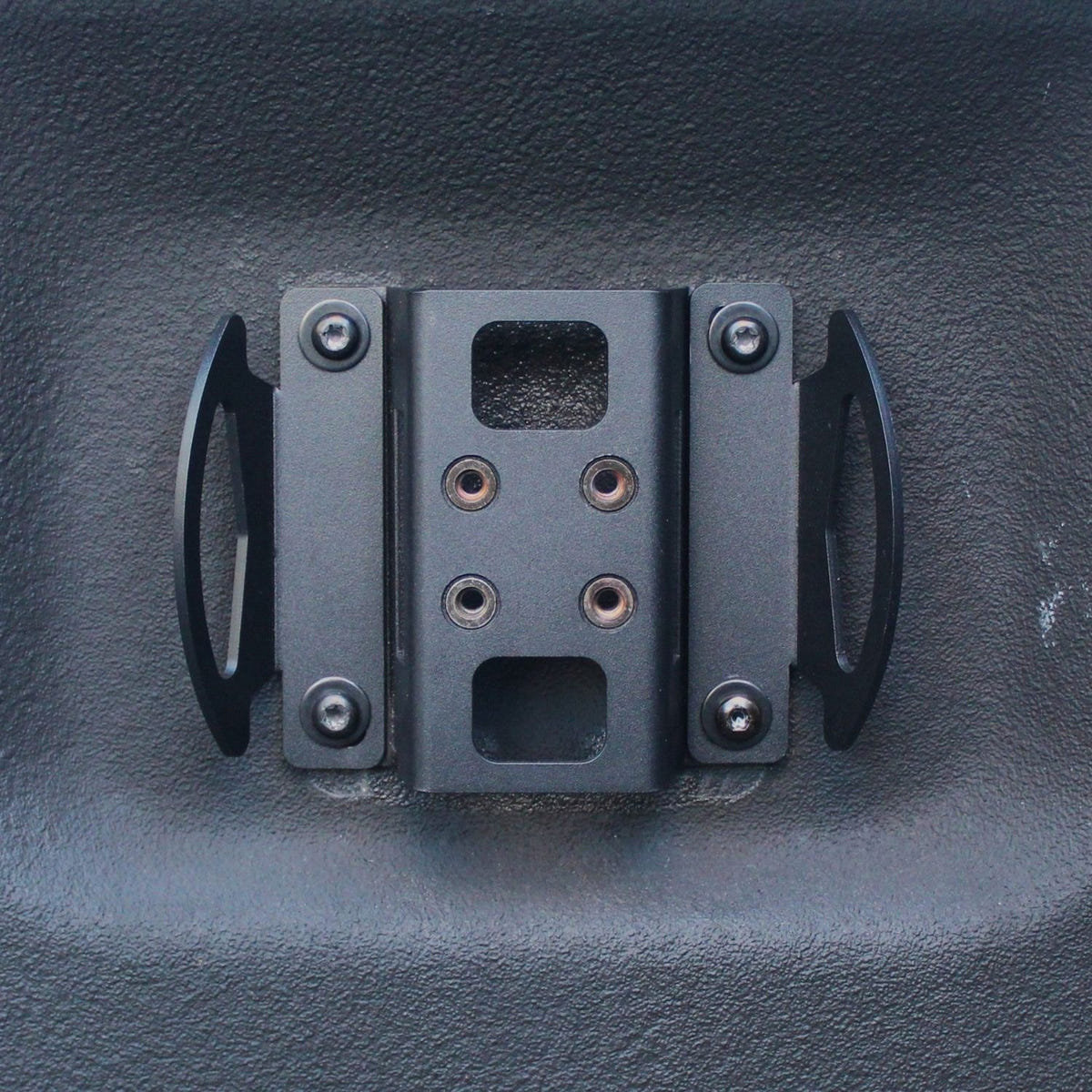 Upgraded Ford BoxLink mounting plate with tie-down anchors and E-Track slots