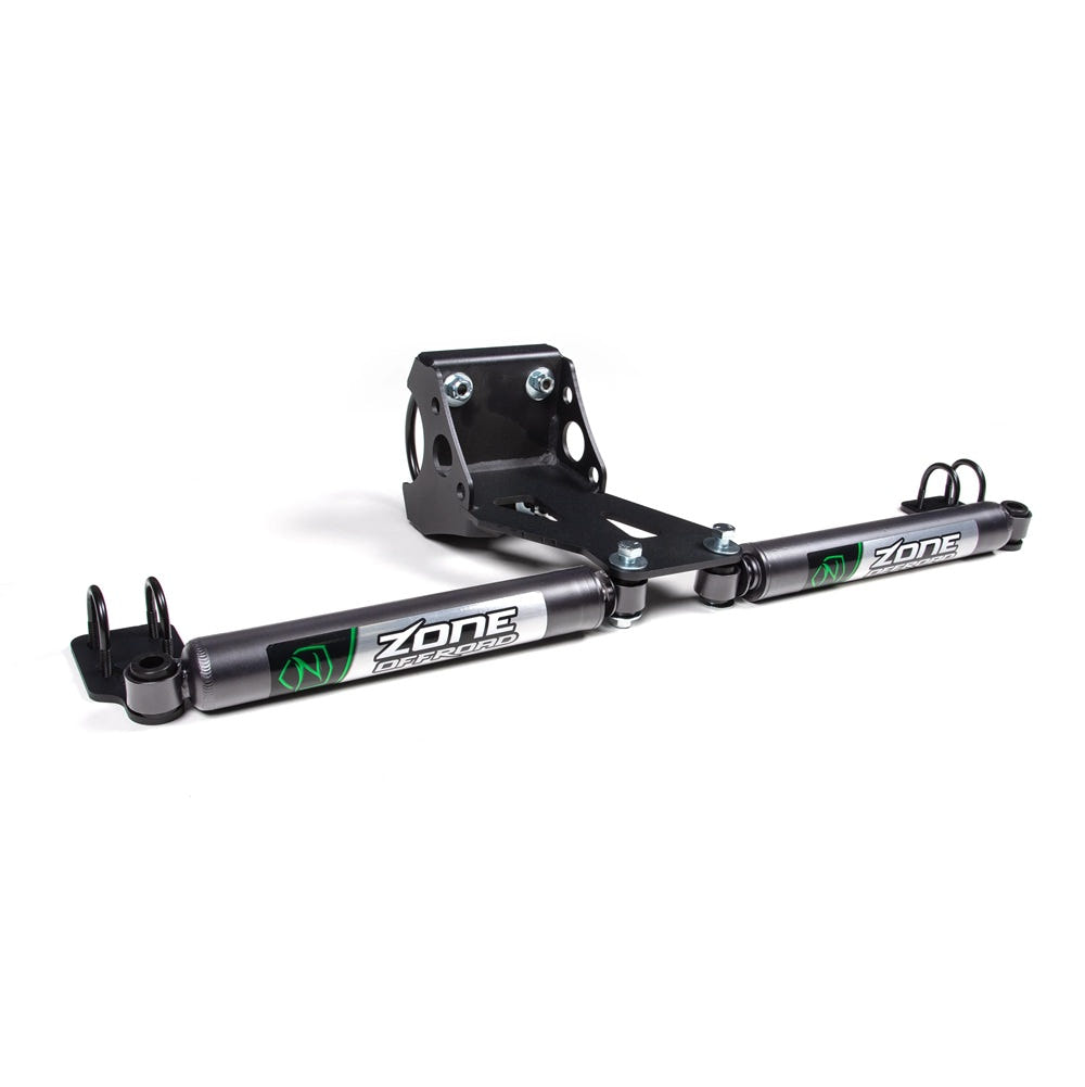 Zone Offroad Dual Steering Stabilizer Kit with Nitro Shocks for 05-24 Ford F250 and F350