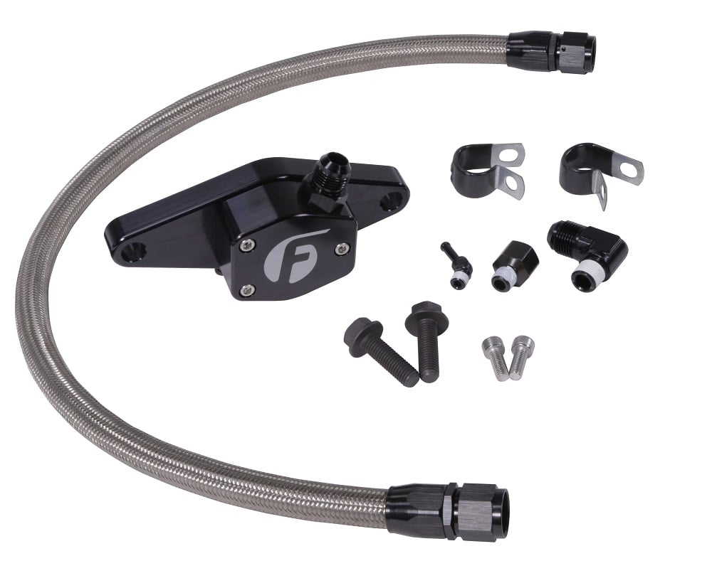 Fleece Performance Coolant Bypass Kit W and Stainless Braided lines for 94-98 12 Valve Cummins