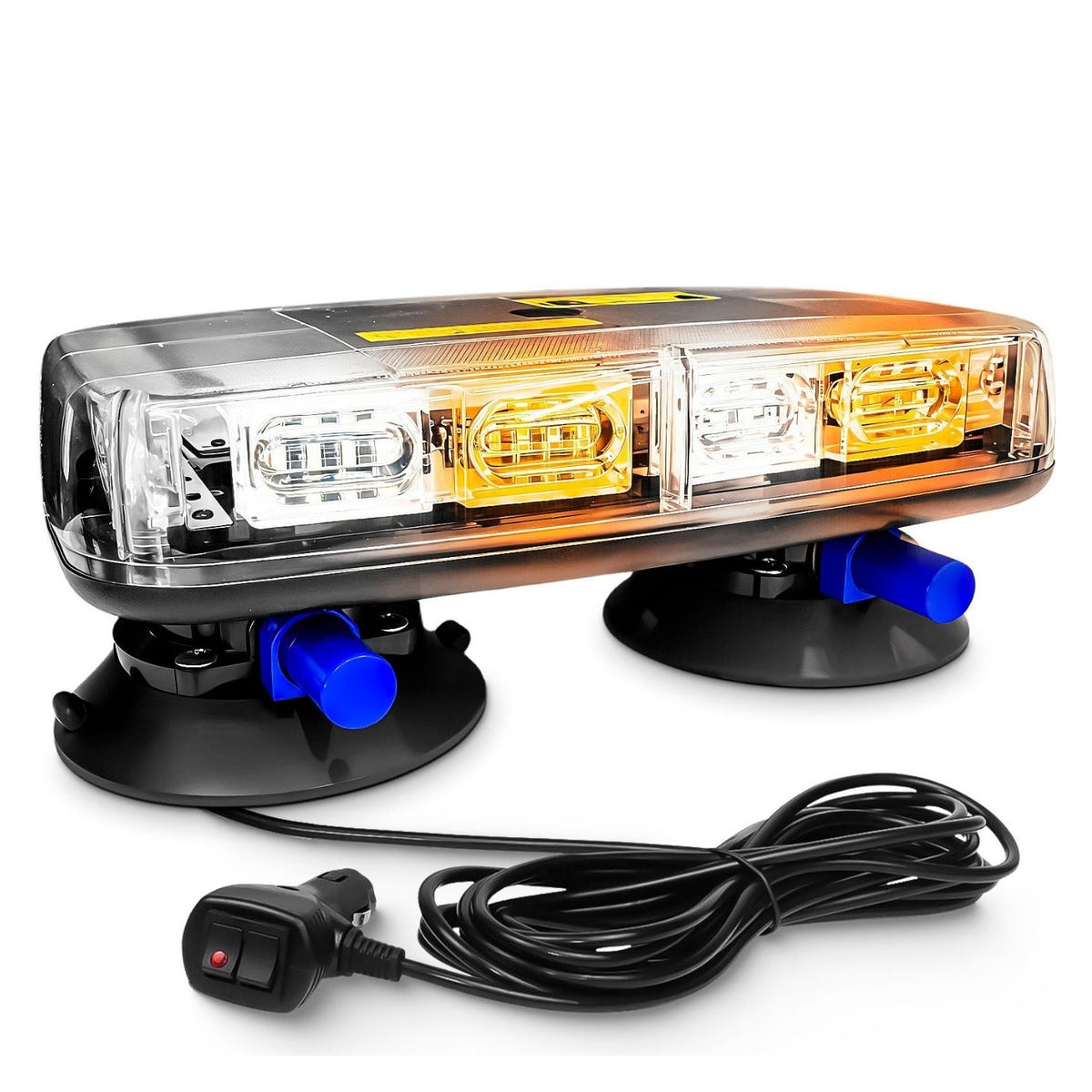 Integral Truck Vacuum Cup Rooftop Strobe Light mounted on a truck roof