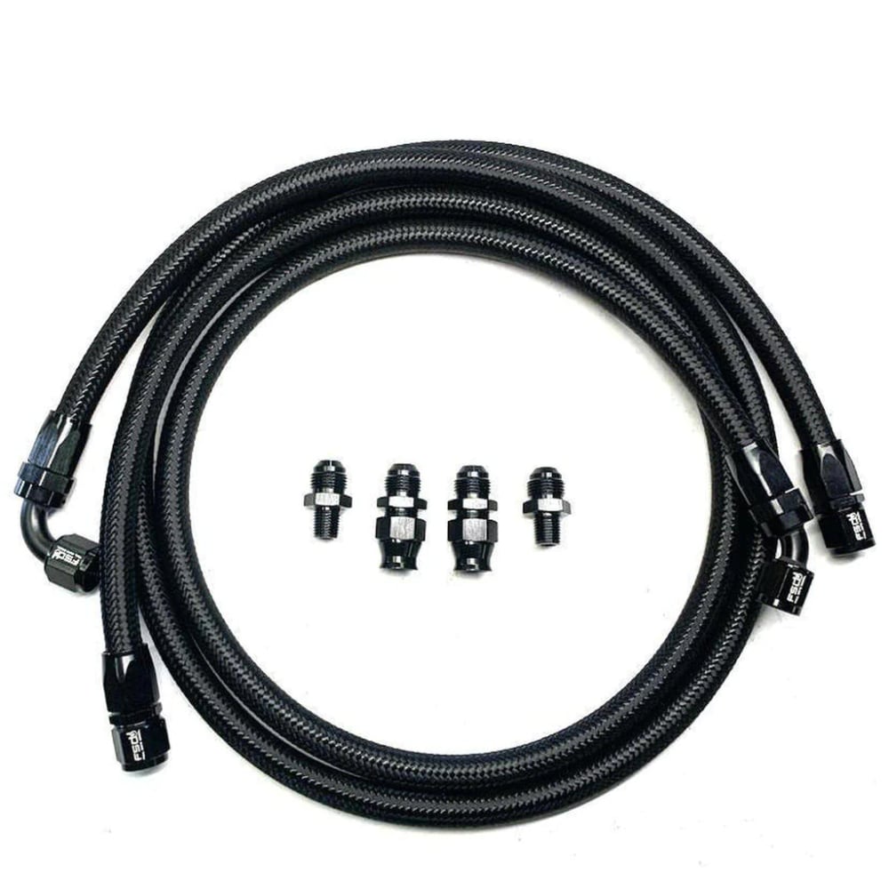 Full Send Diesel Black Braided Replacement Transmission Line Kit for 07.5-09 Dodge 6.7L Cummins
