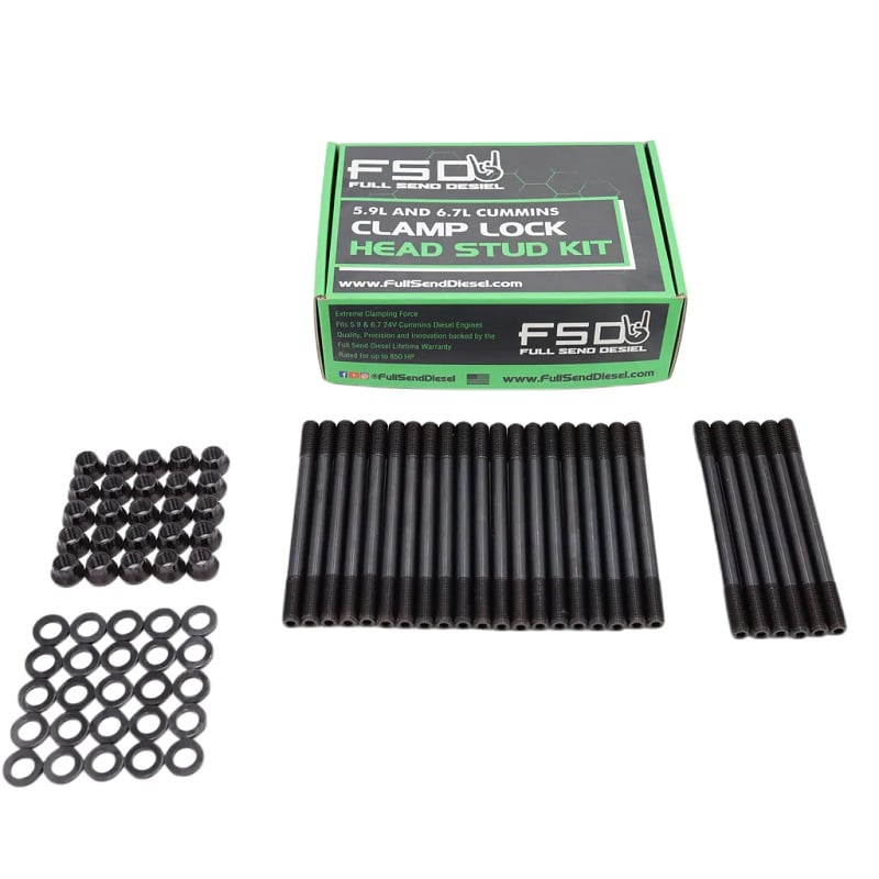 Full Send Diesel Clamp Lock Head Stud Kit for 98.5-23 Ram 5.9L and 6.7L Cummins