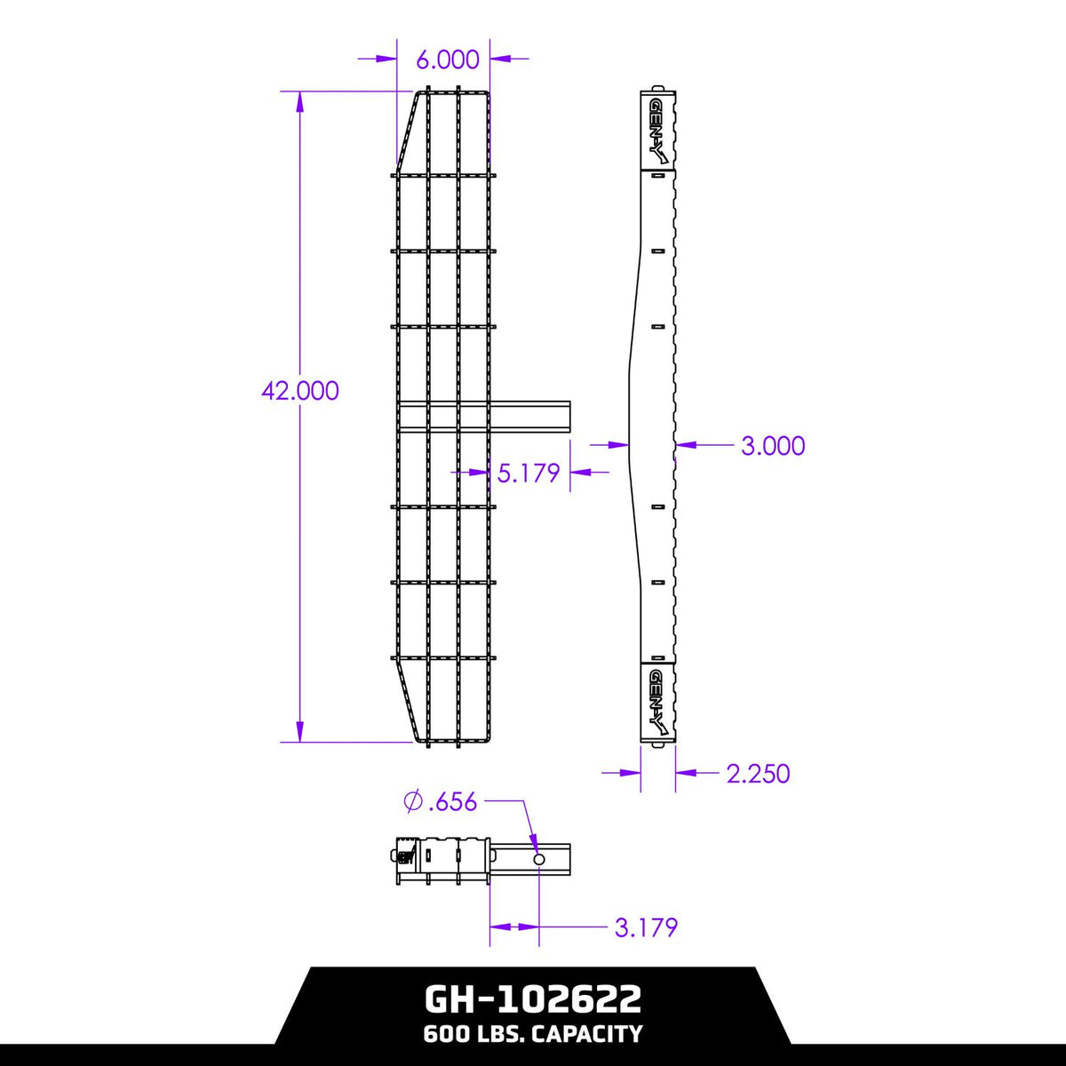 GEN-Y PHANTOM-XL hitch receiver step with boot scraper for heavy duty diesel trucks