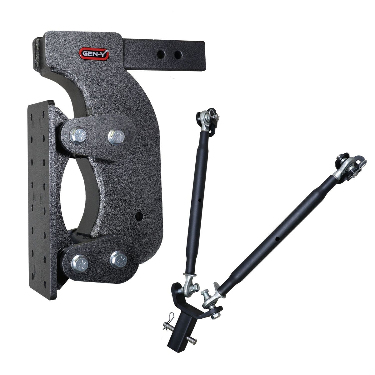Gen-Y Hitch BOSS Torsion-Flex Pintle Plate with 15-inch drop and 2.5-inch receiver for heavy-duty towing