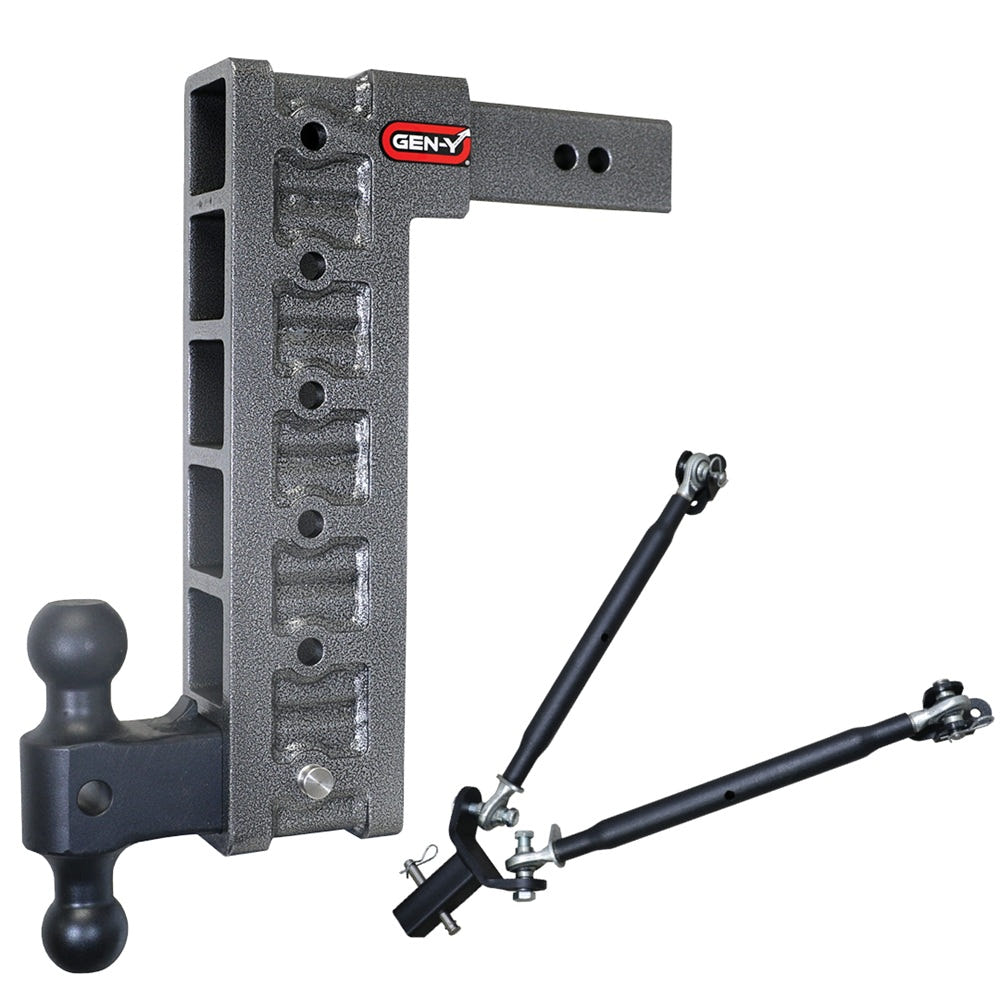Gen-Y Hitch Mega-Duty Series 21K Drop Hitch 2.5" Shank With Stabilizer - 15" and 18" Drop
