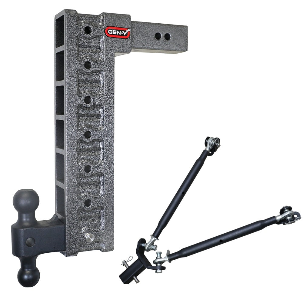Gen-Y Hitch Mega-Duty Series 21K Drop Hitch 2.5" Shank With Stabilizer - 15" and 18" Drop