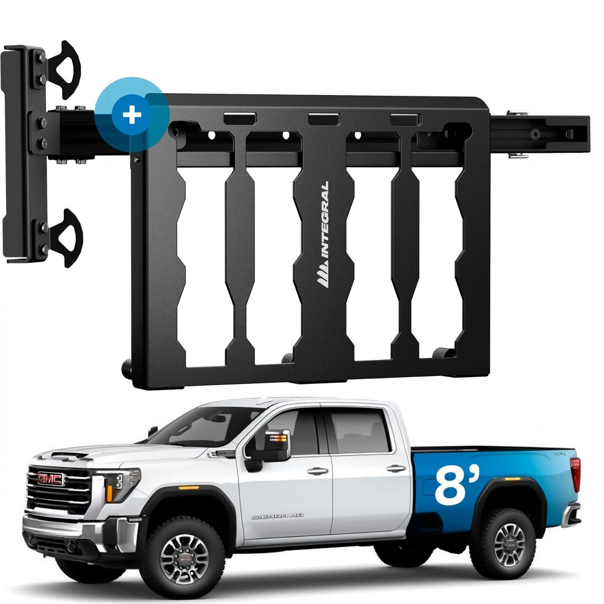 Integral bed rail and Packout panel system for 2020-2026 Chevrolet Silverado 2500HD long bed