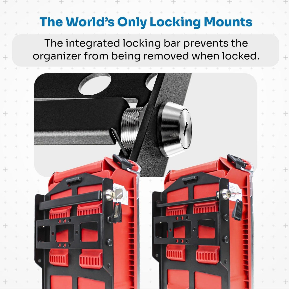 Compact Milwaukee Packout organizer mounting panels for GM trucks