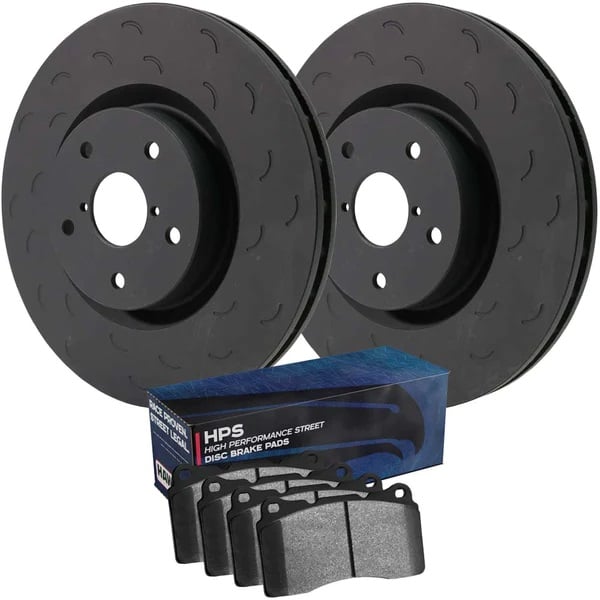 Hawk Performance Talon Slotted Rear Brake Rotor &amp; HPS Pad Kit for 99-04 Ford F-350 Superduty DRW