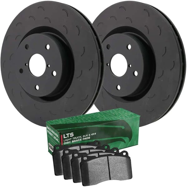 Hawk Performance Talon Slotted Rear Brake Rotor &amp; LTS Pad Kit for 08-12 Ford F-250 and 350 Superduty SRW
