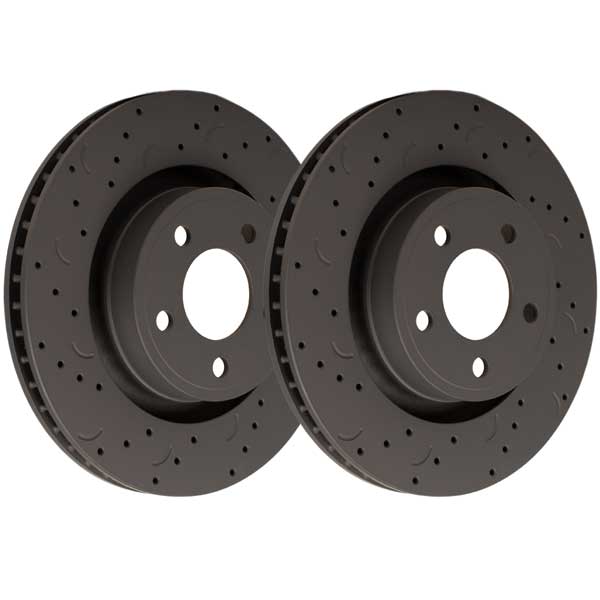 Hawk Performance Talon Cross Drilled &amp; Slotted Rear Brake Rotors for 03-08 Ram 2500 and 3500 4WD
