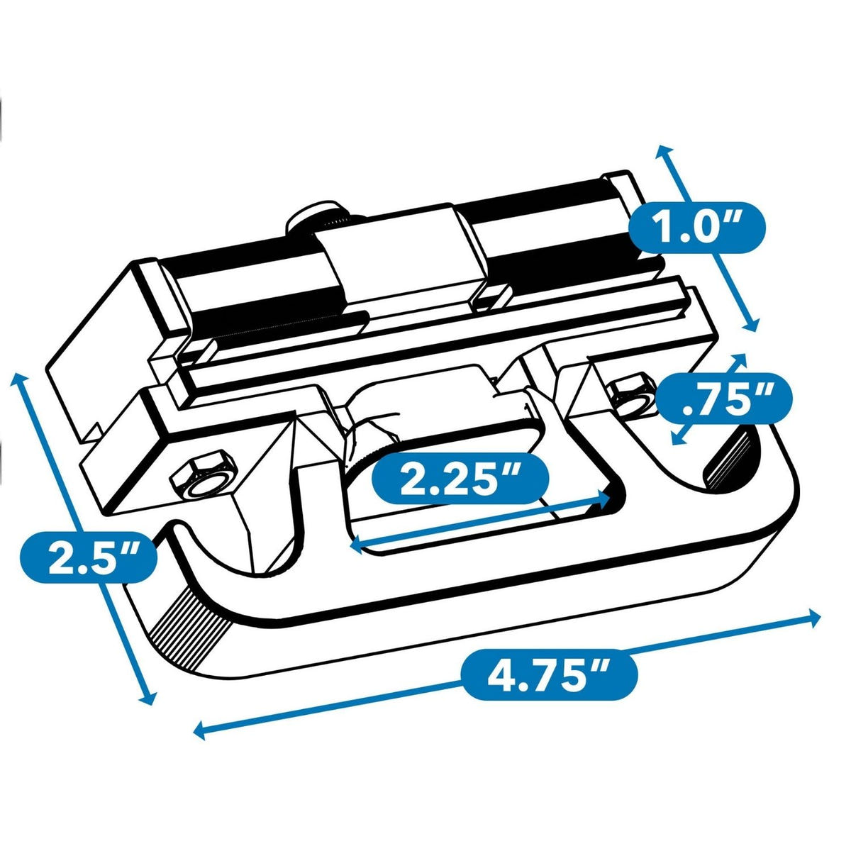 Tool-free adjustable tie-down cleat for Integral Rail systems