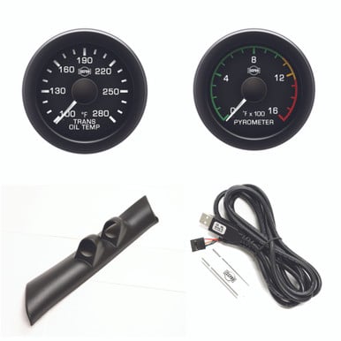 Isspro EV2 Pillar Kit With Pyrometer and Transmission Temp for 94-97 Dodge and Ram 5.9L Cummins