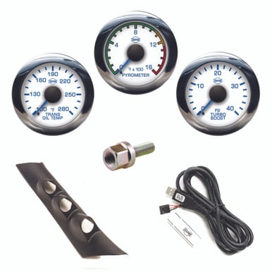 Isspro EV2 Pillar Kit With Pyrometer, Boost, and Transmission Temp Gauges for 03-09 Ram 5.9 and 6.7L Cummins