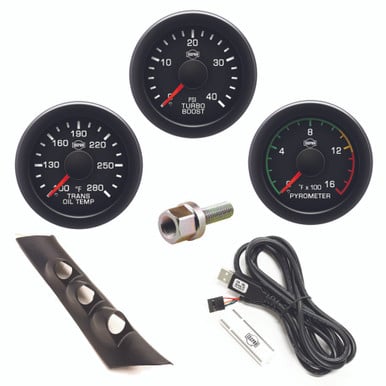 Isspro EV2 Pillar Kit With Pyrometer, Boost, and Transmission Temp Gauges for 03-09 Ram 5.9 and 6.7L Cummins