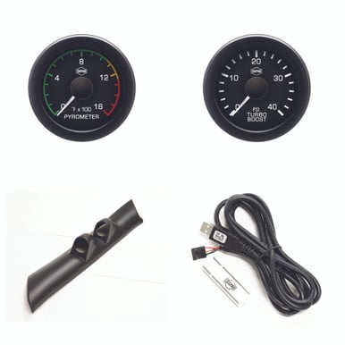 Isspro EV2 Pillar Kit With Pyrometer and Turbo Boost Gauges for 99-07 Ford 7.3 and 6.0L Powerstroke