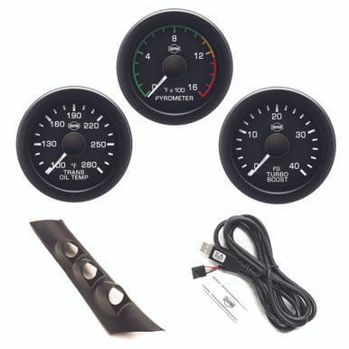 Isspro EV2 Pillar Kit With Pyrometer, Boost, and Transmission Temp Gauges for 08-10 Ford SuperDuty
