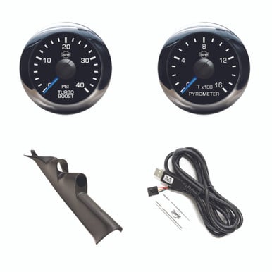 Isspro EV2 Pillar Kit With Pyrometer and Turbo Boost Gauge for 11-24 Ford 6.7L Powerstroke