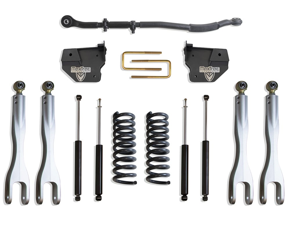 MaxTrac 2.5" Coil Spring 4-Link Shock Leveling Kit for 14-24 Ram 6.7L Cummins 2500 and 3500 4WD