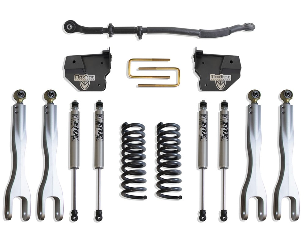 MaxTrac 2.5" Coil Spring 4-Link Shock Leveling Kit for 14-24 Ram 6.7L Cummins 2500 and 3500 4WD