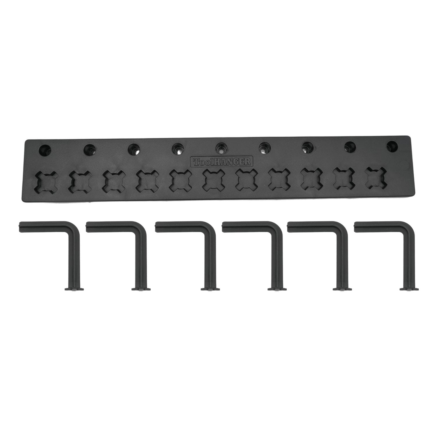 ToolHanger magnetic hook vertical hanger set with 1-row magnetic tool organization board