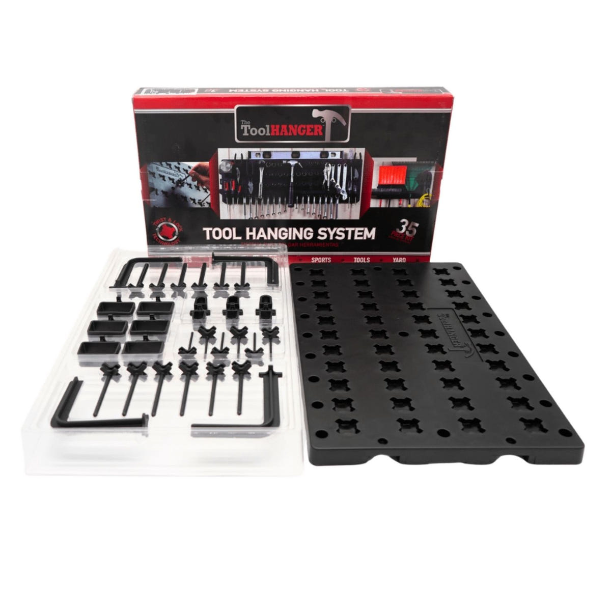 ToolHanger 35 Piece tool organizer set with modular wall-mounted storage board